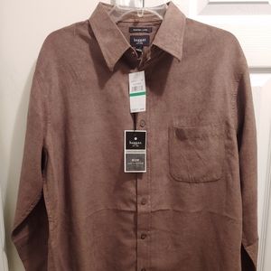 Haggar Sueded Luxe Men's Large Long Sleeved Shirt